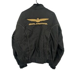 VTG Honda Goldwing Motorcycle Jacket L Black Rider Collection Quilted Lined Zip
